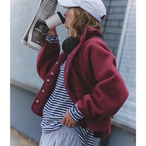 Hit The Slopes Fleece Jacket Color: Burgundy - Picture 4 of 4